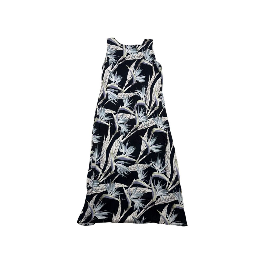 Vintage Hilo Hattie XL Hawaiian Maxi Dress Hawaii Made Tropical Bird Of Paradise